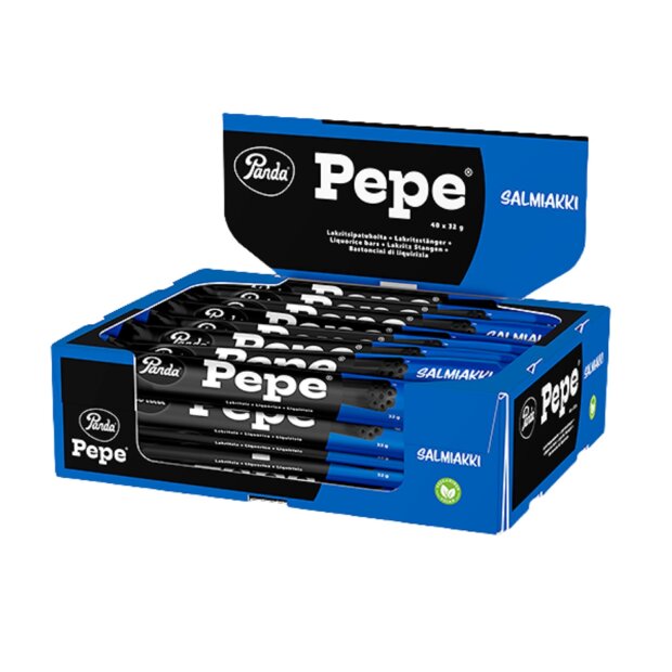Panda Pepe Salmiakki Liquorice Bar 40x32g